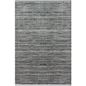 Best 109 Siyah Halı Beyaz Detaylı Ince Parlak Makinada Yıkanabilir Antialerjik Modern Salon Halısı 160x230 cm