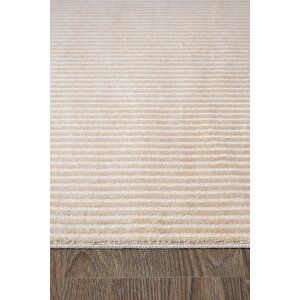 Merit Mr010a Krem Halı Vizon Bej Geometrik Detaylı İnce Yumuşak Akrilik Modern Salon Halısı