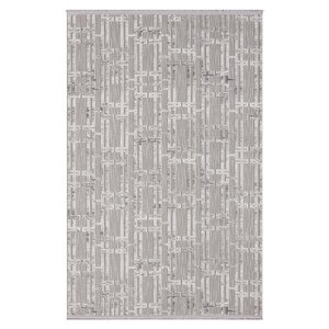 Sümer Sm007a Gri Halı Geometrik Desen Dekoratif Modern Tozuyok Antialerjik Salon Yatak Odası Koridor 116x180 cm