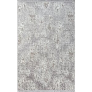 Lotus 8557 Açık Gri Halı Gri Detaylı Modern Ince Akrilik Tozuaz Salon Halısı Yatak Odası Koridor 100x300 cm