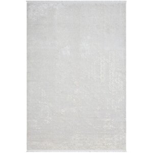 Elegance Eg014a Beyaz Halı Sedef Geometrik Detaylı Modern Viskon Doğal Iplik Bambu Halı Tozu Az 97x300 cm