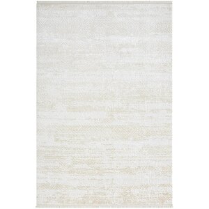 Elegance Eg011a Gri Halı Bej Detaylı Modern Viskon Doğal Iplik Bambu Halı Tozu Az Salon Halısı 97x200 cm