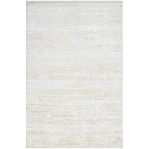 Elegance Eg011a Gri Halı Bej Detaylı Modern Viskon Doğal Iplik Bambu Halı Tozu Az Salon Halısı 97x300 cm