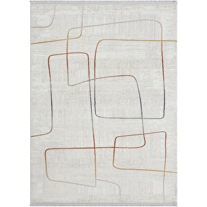 Lotus 8572 Gri Halı Renkli Geometrik Desenli Modern İnce Akrilik Tozuaz Salon Yatak Odası Halısı 80x300 cm