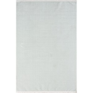 Best 106 Beyaz Halı Antrasit Detaylı İnce Parlak Makinada Yıkanabilir Antialerjik Modern Salon Halı 120x180 cm