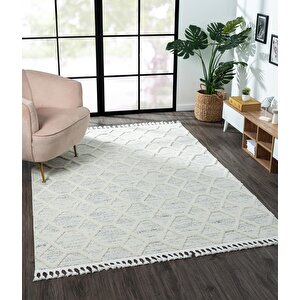 Loop Lp004a Beyaz Halı Dekoratif Sisal Bukle Tozsuz Antialerjik Salon Halısı Yatak Odası Koridor 120x180 cm