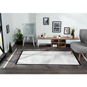 Trend 4101 Gri Akrilik Pamuk Yumuşak Modern Mutfak Yatak Odası Salon Oturma Odası Halısı 76x150 cm