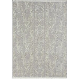 Best 111 Gri Halı Spor Desen Ince Parlak Makinada Yıkanabilir Antialerjik Modern Salon Halısı 160x230 cm