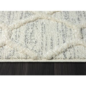 Loop Lp004a Beyaz Halı Dekoratif Sisal Bukle Tozsuz Antialerjik Salon Halısı Yatak Odası Koridor