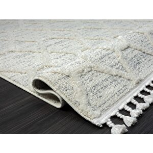 Loop Lp004a Beyaz Halı Dekoratif Sisal Bukle Tozsuz Antialerjik Salon Halısı Yatak Odası Koridor