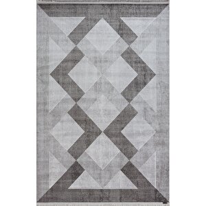 Trend 4102 Gri Akrilik Pamuk Yumuşak Modern Mutfak Yatak Odası Salon Oturma Halısı 152x230 cm
