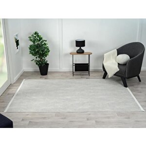 Best 111 Gri Halı Spor Desen Ince Parlak Makinada Yıkanabilir Antialerjik Modern Salon Halısı 200x290 cm