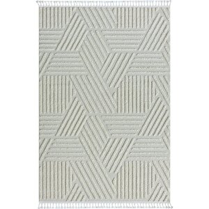 Loop Lp001a Beyaz Halı Dekoratif Sisal Bukle Tozsuz Antialerjik Salon Halısı Yatak Odası Koridor 100x200 cm