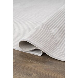 Trend Tr011a Gri Halı Geometrik Detaylı Akrilik Yumuşak Salon Halısı Oturma Odası Halısı 95x200 cm