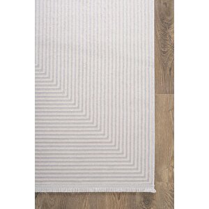 Trend Tr011a Gri Halı Geometrik Detaylı Akrilik Yumuşak Salon Halısı Oturma Odası Halısı
