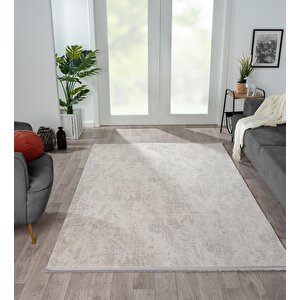 Kaftan Kf005g Bej Halı Kabartma Desenli Akrilik Halı Tozuaz Salon Halısı Yatak Odası Halısı Koridor 156x230 cm