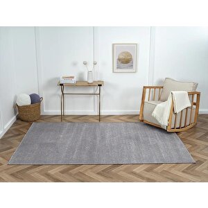 Lenda Ld005a Antrasit Kilim Gold Detaylı Ince Antialerjik Kaymaz Taban Makinada Yıkanabilir Halı 120x180 cm