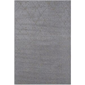 Lenda Ld005a Antrasit Kilim Gold Detaylı Ince Antialerjik Kaymaz Taban Makinada Yıkanabilir Halı 100x200 cm