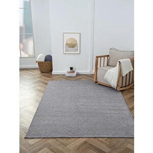 Lenda Ld005a Antrasit Kilim Gold Detaylı Ince Antialerjik Kaymaz Taban Makinada Yıkanabilir Halı 100x200 cm