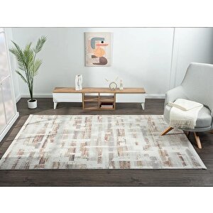 Lotus 8576 Gri Halı Renkli Detay Modern Desenli İnce Akrilik Tozuaz Salon Halısı Yatak Odası Koridor 200x290 cm