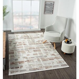 Lotus 8576 Gri Halı Renkli Detay Modern Desenli İnce Akrilik Tozuaz Salon Halısı Yatak Odası Koridor 200x290 cm
