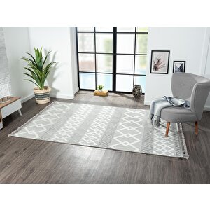 Sümer Sm003a Gri Halı Iskandinav Desen Dekoratif Modern Tozuyok Antialerjik Salon Halısı Koridor 77x150 cm
