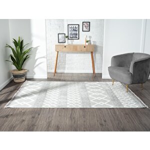 Sümer Sm003a Gri Halı Iskandinav Desen Dekoratif Modern Tozuyok Antialerjik Salon Halısı Koridor 77x150 cm