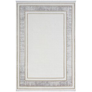 Elegance Eg006a Gri Halı Gold Detaylı Viskon Doğal Iplik Bambu Halı Tozu Az Salon Halısı Yatak Odası 116x180 cm