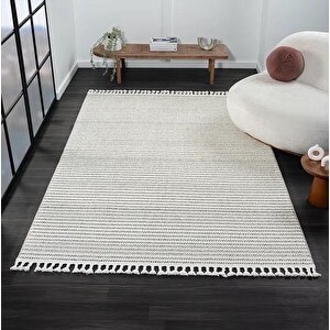 Wool Wl002a Bej Halı Sisal Bukle Dekoratif Kabartmalı Halı Tozsuz Antialerjik Salon Halısı Koridor 100x300 cm