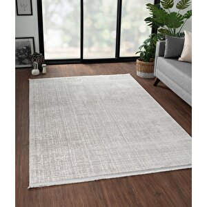 Saltuk 1556 Gri Halı Beyaz Detaylı Modern Akrilik Tozuaz Salon Halısı Yatak Odası Halısı Koridor 100x300 cm