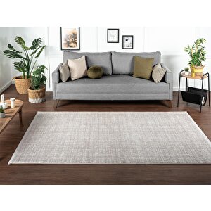 Saltuk 1556 Gri Halı Beyaz Detaylı Modern Akrilik Tozuaz Salon Halısı Yatak Odası Halısı Koridor 100x300 cm