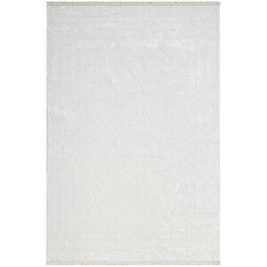 Elegance Eg005a Beyaz Halı Sedef Detaylı Modern Viskon Doğal Iplik Bambu Halı Tozu Az Salon Halısı 97x200 cm