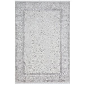 Elegance Eg004a Gri Halı Antrasit Modern Klasik Desenli Viskon Doğal Iplik Bambu Halı Tozu Az Salon 97x200 cm
