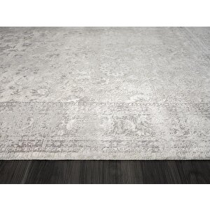 Elegance Eg004a Gri Halı Antrasit Modern Klasik Desenli Viskon Doğal Iplik Bambu Halı Tozu Az Salon