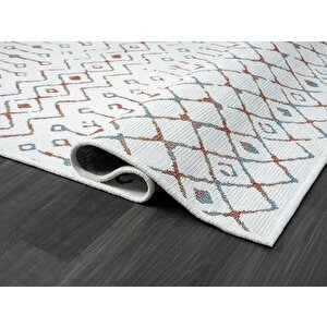 Lenda Ld002a Gri Kilim Renkli Detaylı Ince Antialerjik Kaymaz Taban Makinada Yıkanabilir Salon Halı