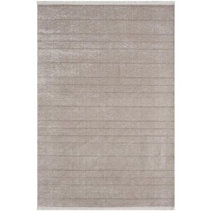 Lenda Ld001a Vizon Bej Kilim Çizgi Detaylı Ince Antialerjik Kaymaz Taban Makinada Yıkanabilir Halı 120x180 cm