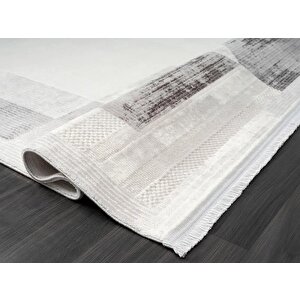 Dark Dk014g Gri Halı Antrasit Geometrik Detaylı Akrilik Tozuaz Modern Salon Halısı Yatak Odası