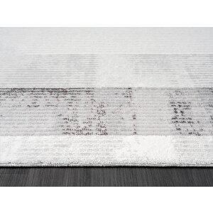 Dark Dk014g Gri Halı Antrasit Geometrik Detaylı Akrilik Tozuaz Modern Salon Halısı Yatak Odası