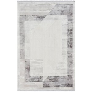 Dark Dk014g Gri Halı Antrasit Geometrik Detaylı Akrilik Tozuaz Modern Salon Halısı Yatak Odası 97x200 cm