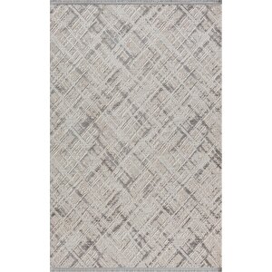 Kaftan Kf004g Gri Halı Kabartma Desenli Akrilik Halı Tozuaz Salon Halısı Yatak Odası Halısı Koridor 116x180 cm
