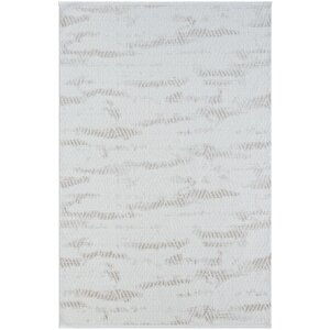 Lotus Plus 08583a Beyaz Halı Bej Detaylı Ince Akrilik Tozuaz Salon Halısı Yatak Odası Halısı Koridor 78x300 cm