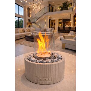 Alba Biyoetanol Masaüstü Şömine - 1 Lt Yakıt Ve Dekoratif Taş Hediyeli