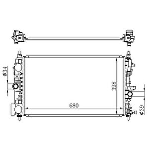 Radyatör Brazi̇ng Astra J 09 2.0cdti Mek Ac Kli̇masiz 680x398x26