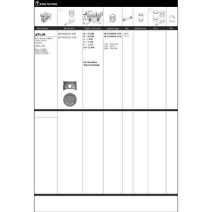 Pi̇ston Segman 1 Ri̇ken Seg. 0.50 73.4 050 Üst Ölçü Opel A14xer Astra J 1.4i̇16v Aveo Ii 1.4i̇16v Corsa D 1.4i̇ 16v Meri̇va B 1.4i̇16v 8773452050000g Goetze 87-73452 050