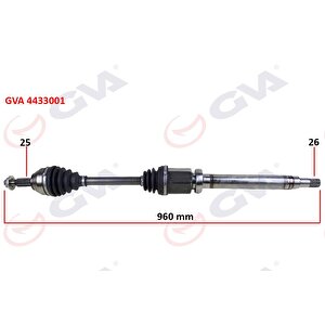 Ön Komple Aks Sağ Transit Connect 1.8 Tdci 02 14 75-90-110ps 960mm