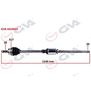 Komple Aks Sağ Master 2 2.5 Dci̇ 98-10 Abs Li̇ 51di̇ş 1144mm