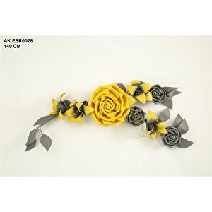 Sarı Gri  Duvar Model Yapay Çiçek Ak.esr0028 Beyaz