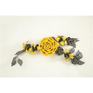 Sarı Gri  Duvar Model Yapay Çiçek Ak.esr0028 Beyaz
