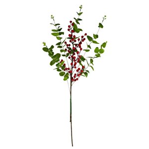 Yapay Çiçek Kokina Ve Yeşil Okaliptus 90cm Uzun Dal Eucalyptus