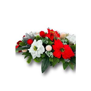 Yapay Çiçek Yemek Masası Çiçeği Atatürk Çiçekli Yılbaşı Masa Çiçeği 70*35